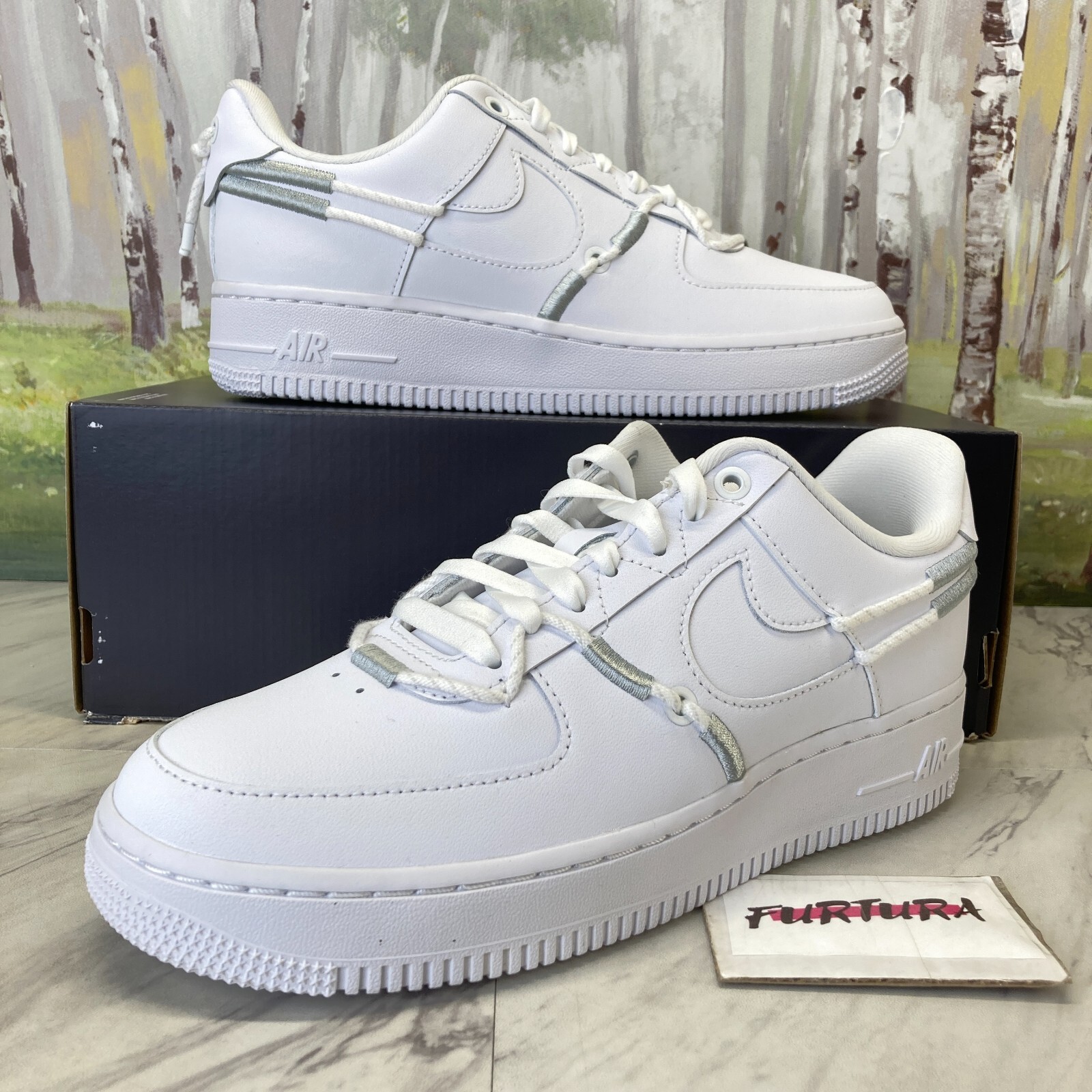 Nike Air Force 1 '07 LX Triple White Silver DH4408-101 Women Nike Air Force 1 '07 LX Triple White Silver DH4408-101 Women