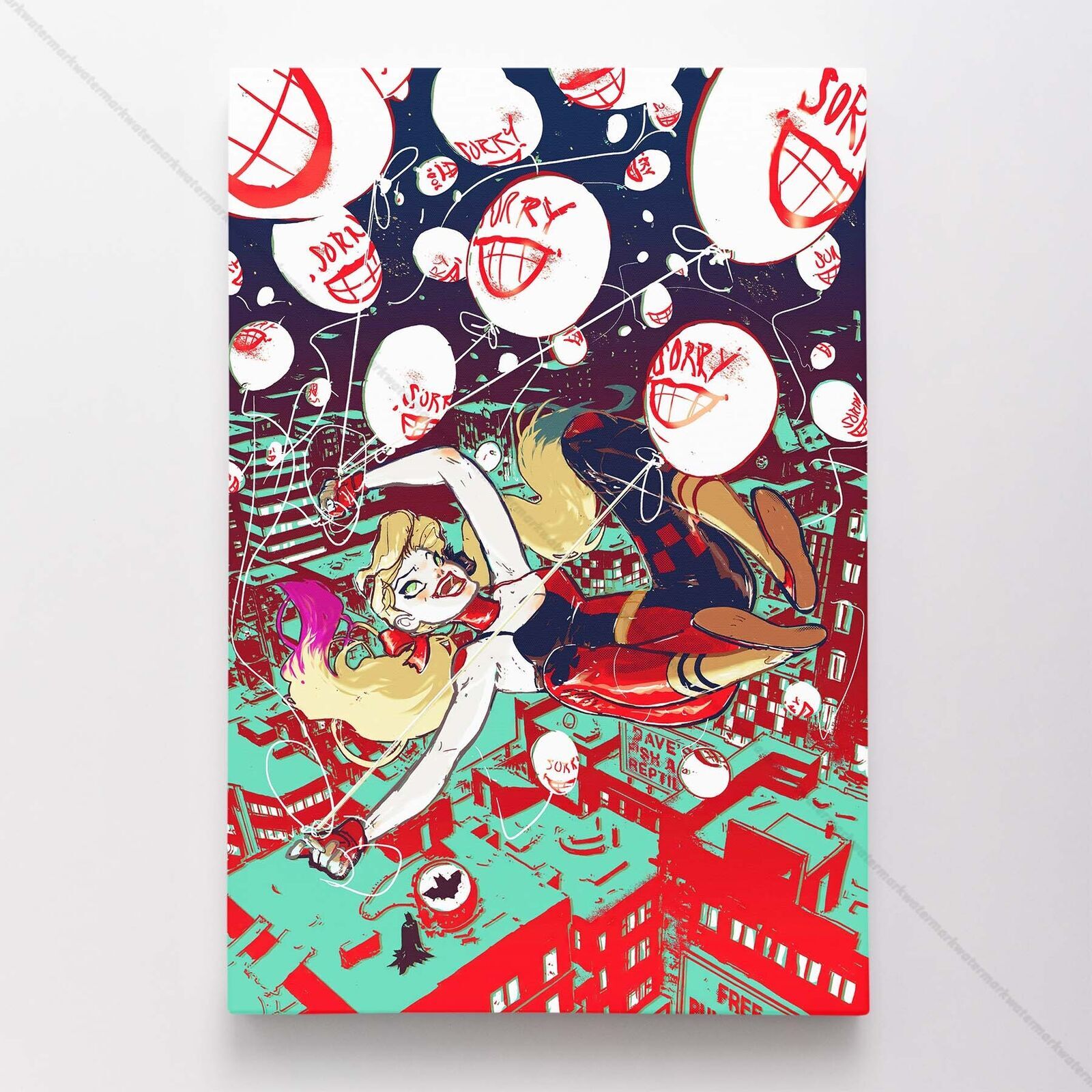 Harley Quinn Poster Canvas Superhero DC Comic Book Comics Wall Art Print #3825