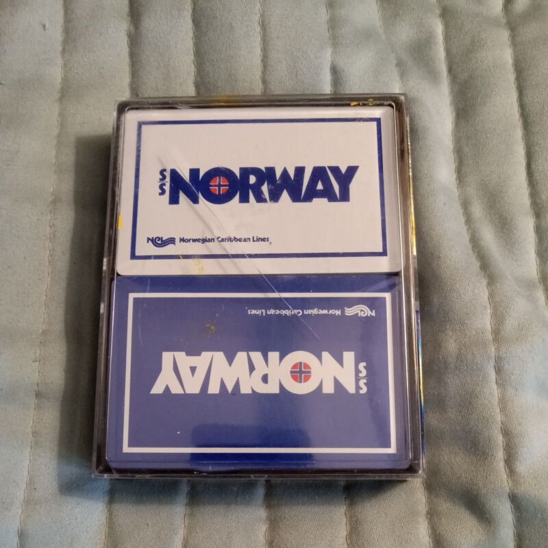 2 SS NORWAY NORWEGIAN CARIBBEAN LINES PLAYING CARD DECKS SEALED IN PLASTIC  CASE