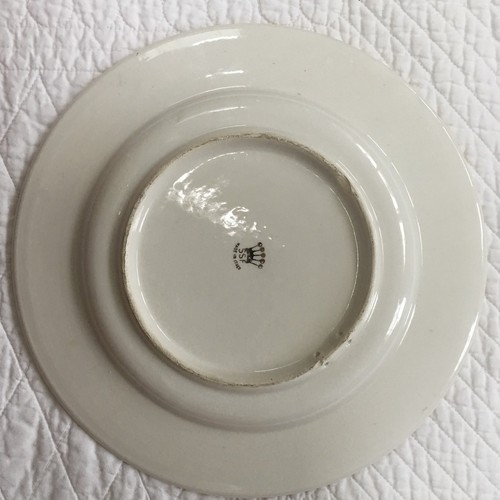 Neoclassical Style Crown SSF Italy Green Majolica Transfer Art Decorative Plate