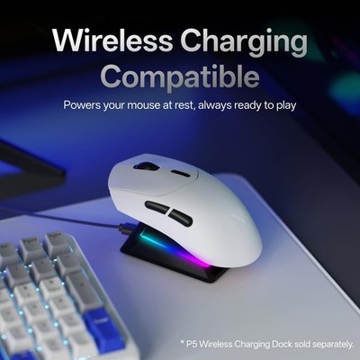 Rapoo VT7 MAX Wireless Gaming Mouse, True 8K Wireless Polling Rate, 53g Lightweight, Up to 750 Hr Battery, Nordic nRF54L15 MCU, 120-Million Optical Switch, 10 Programmable Buttons, Macro Enabled Additional Image