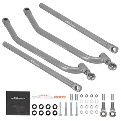 Rear Upper & Lower Radius Rods Bars for Polaris RZR 1000 XP 2014-2017 ATV Silver