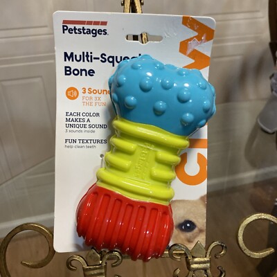 Petstages Bone Multi-Squeak Bone Treat- Dog Chew Toy