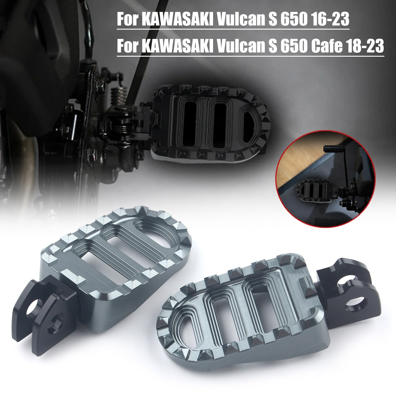 ユウ Front Footrests Foot Peg fit for KAWASAKI Vulcan S 650 2016-2023