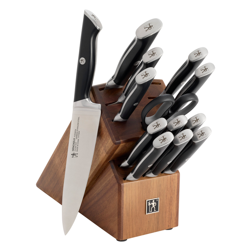 Bloc De Couteaux Auto-affûtant Henckels Modernist - 14 Pièces, Acier Allemand, Lames Satinées, Manches Creux Inox