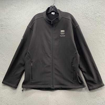 Team USA Olympic Apparel BMW Black Full Zip WarmUp Track Jacket Pullover Size XL