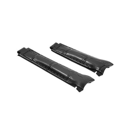 20MM CURVED LEATHER STRAP BAND FOR ROLEX DAYTONA 16518 16519 116518 116519 BLACK