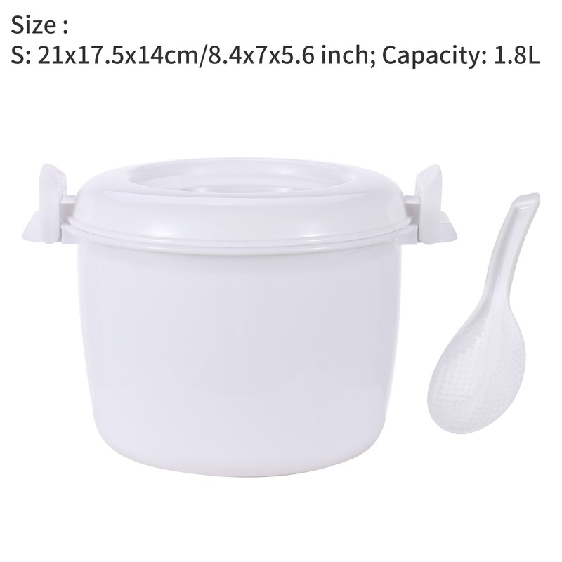 Food Grade PP Portable Microwave Rice Cooker w/Rice Paddle Thicken Steamer Pot