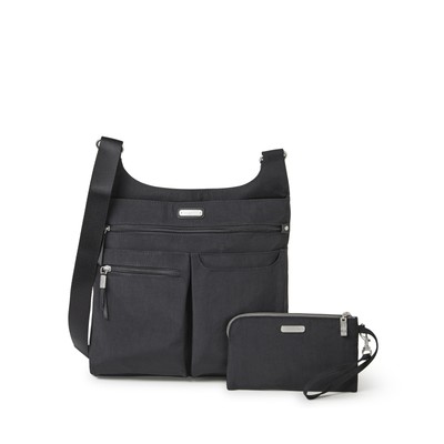 baggallini Women's On Track Zip Crossbody Bag with RFID Phone Wristlet
