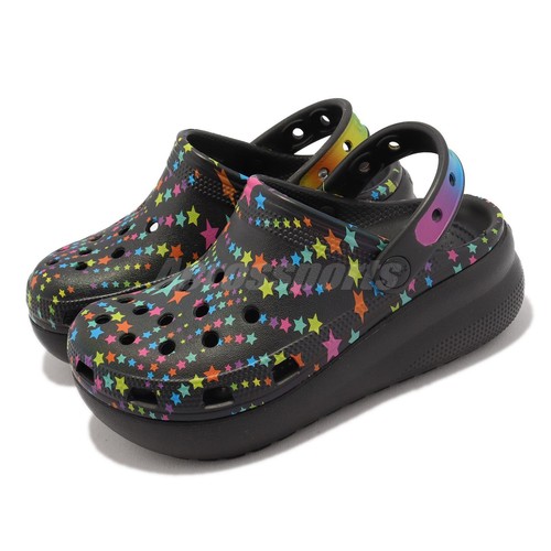 Crocs Classic Disco Dance Party Cutie Clog K Stars Черные детские сандалии 208086-0C4