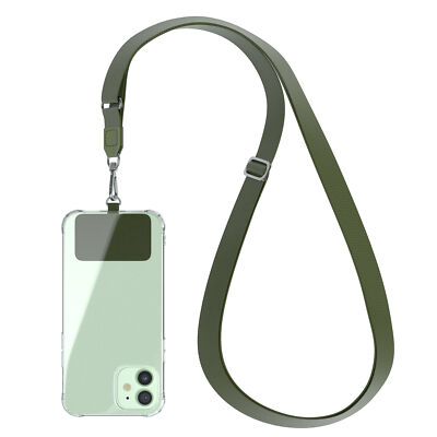 Universal Width Phone Chain All Smartphones for Wearing Green + Hand Strap Free