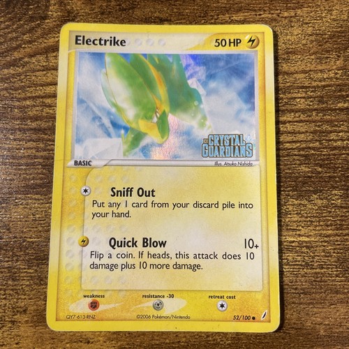 ELECTRIKE Reverse Holo 52/100 EX Crystal Guardians STAMPED