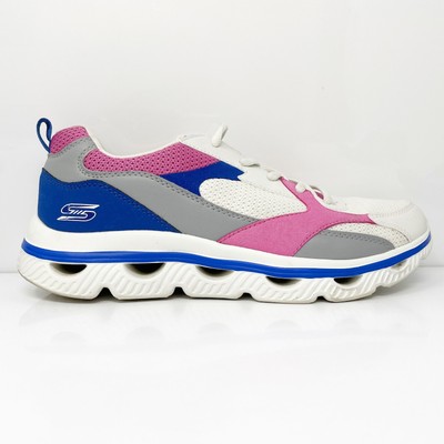 Skechers Womens Arc Waves 117169 Белая Повседневная Обувь Кроссовки Размер 9.5, Белый, Arc Waves
