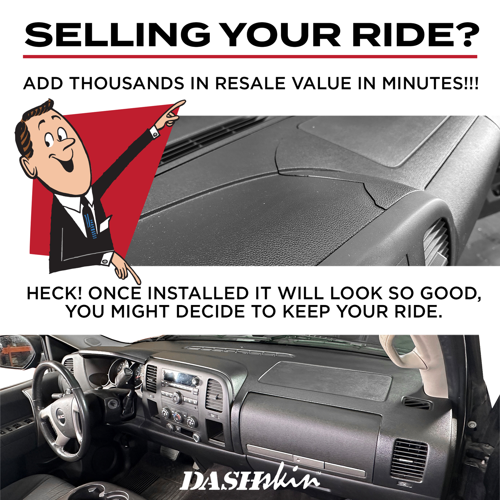 DashSkin Dash Cover for 07-13 Silverado Sierra with Dual Glovebox in Black