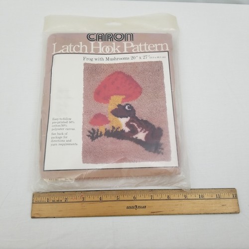 Vintage Caron Latch Hook Pattern (Only) Frog w/ Mushroom 20