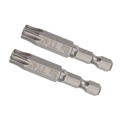2pcs Torx Screwdriver Bit 2 Inch x H1/4 x T45 Magnetic for Power Tool Use
