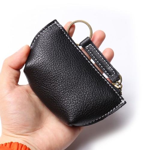 Mini Leather Key Pouch Coin Purse Small Wallet Keychain