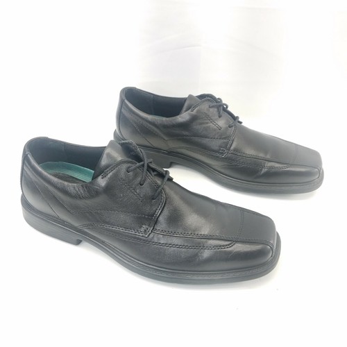 Clarks 71729 Newmann Black Leather Bicycle Toe Oxfords Lace