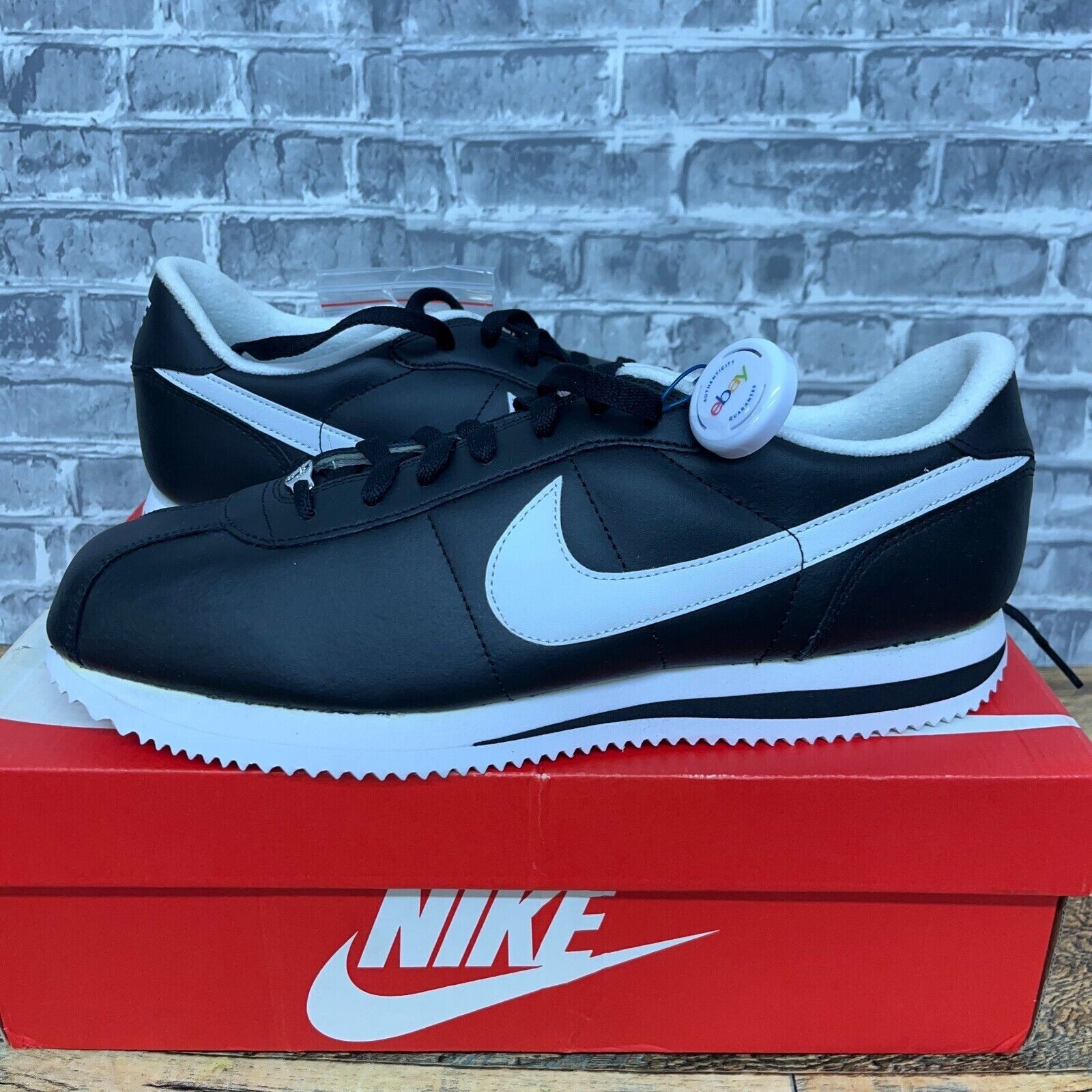 Nike Cortez Basic Leather 06 Black White Running Shoes Nike Cortez Basic Leather 06 Black White Running Shoes