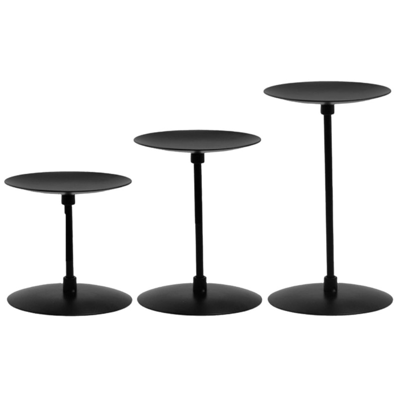 Iron Matte Candle Holders For Pillar Candles Set Of 3