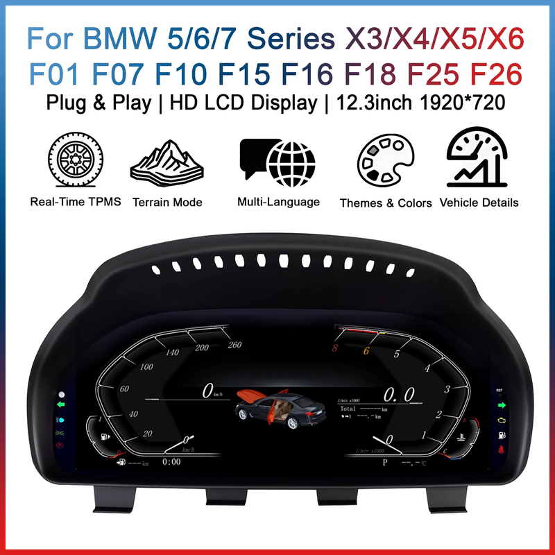 Digital Instrument Cluster For BMW 5 6 7 Series X3/X4/X5/X6 F10 F11 F18 GT F07 F
