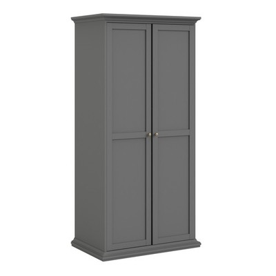 2 Door Wardrobe with Hanging Rail & Shelves - Modern Bedroom Storage Unit