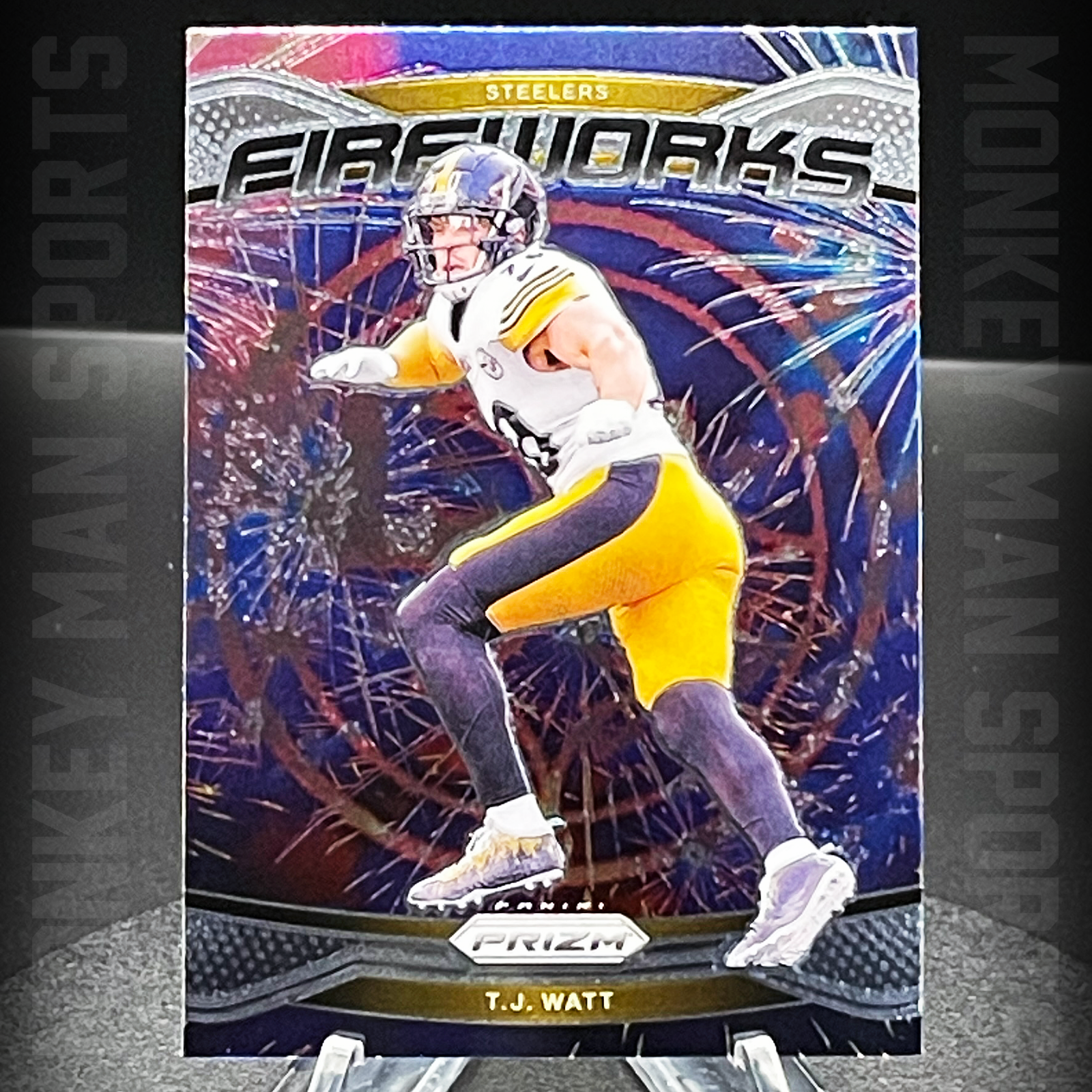 2024 Prizm - TJ Watt - FIREWORKS #15 STEELERRS MINT