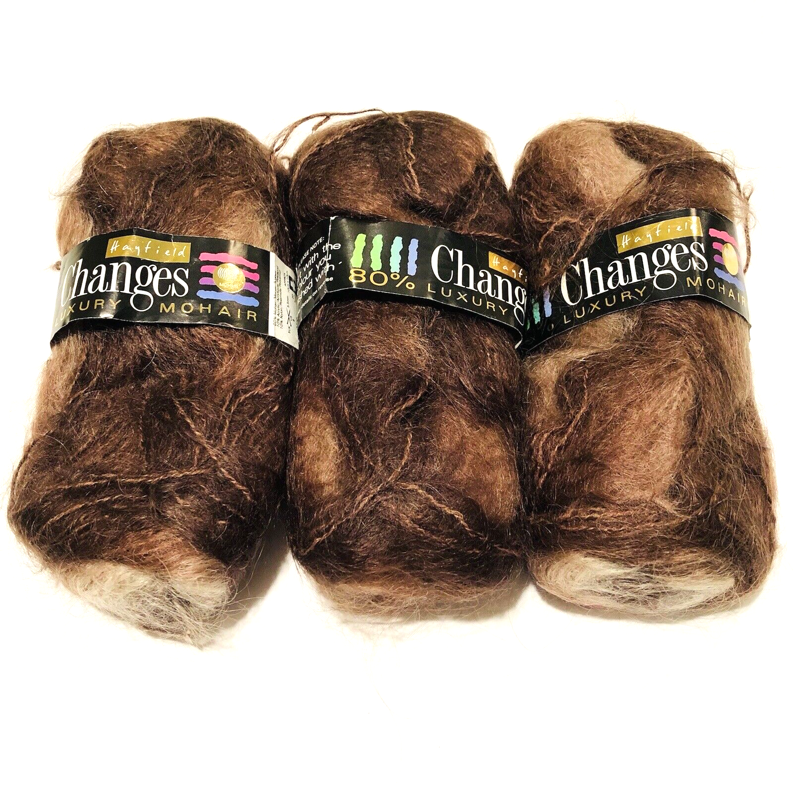 Hayfield Changes Yarn 80% Luxury Mohair 025007 Brown D Lot