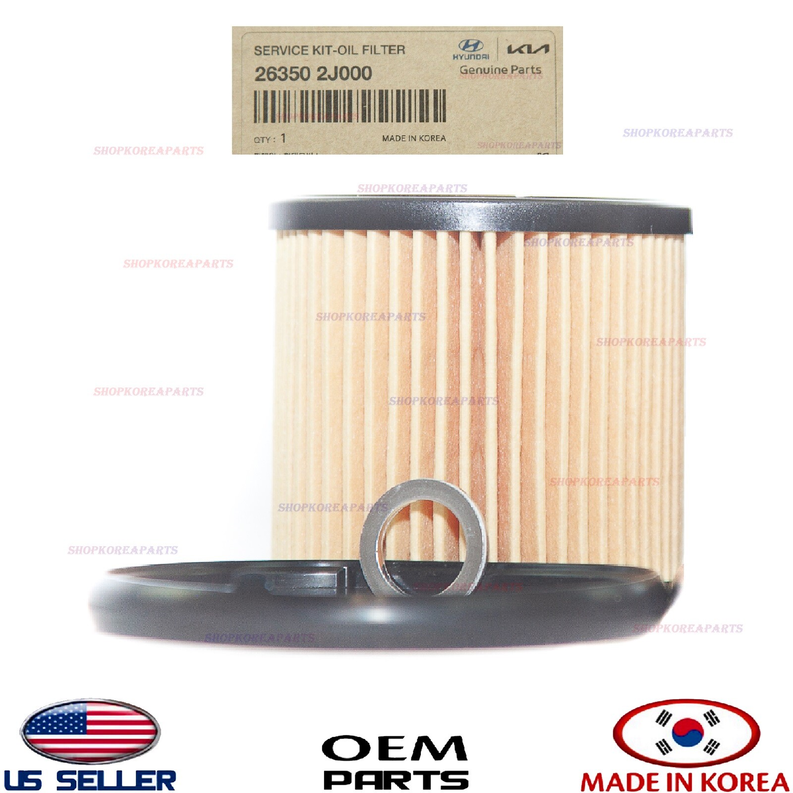 Genuine Engine Oil Filter Kit ⭐OEM⭐ HYUNDAI 2.0L *See compatibility 263502J000