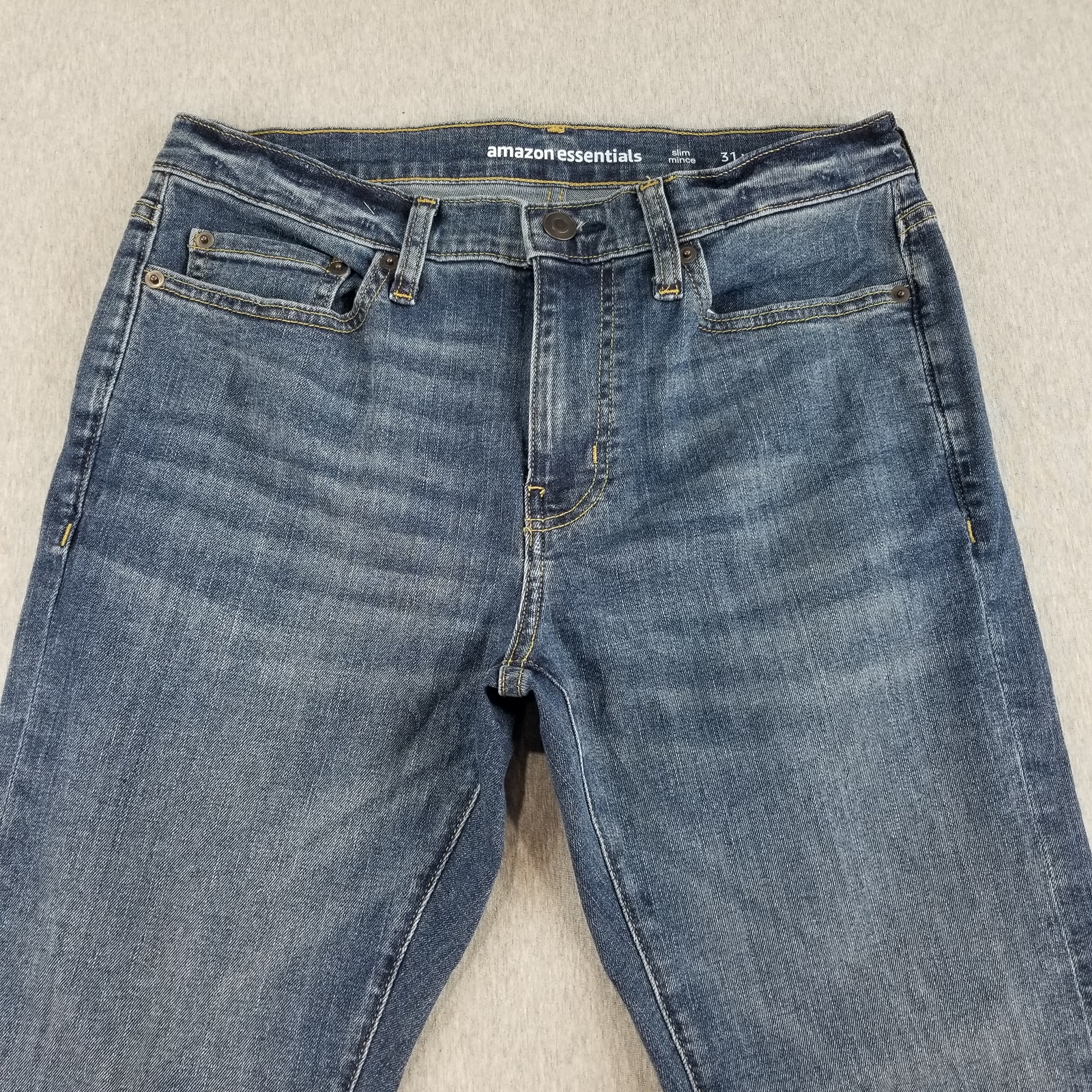 Amazon Essentials Jeans Men's Sz 31X29 Blue Wash Slim Athletic Straight Normcore