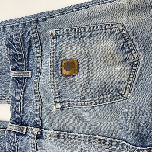 Vintage 90s Carhartt Jeans Adult 35 x 32 B17 DST Relaxed Fit Blue Denim Mens