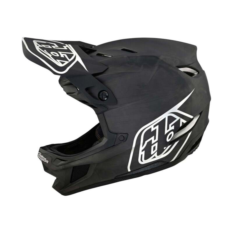 Troy Lee Designs D4 Carbon Helmet W/MIPS Stealth Black / Silver - Cosmetic Blem