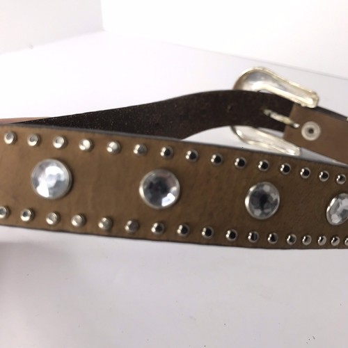 Nocona Western Girl Belt Kids Brown Leather Rhinestones Silver Buckle 20