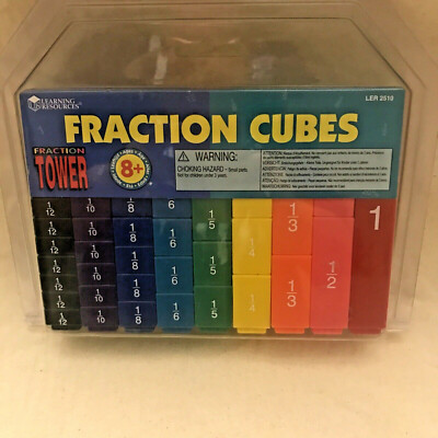 Learning Resources FRACTION CUBES Math 2510 NEW Interlocking Cubes Rainbow