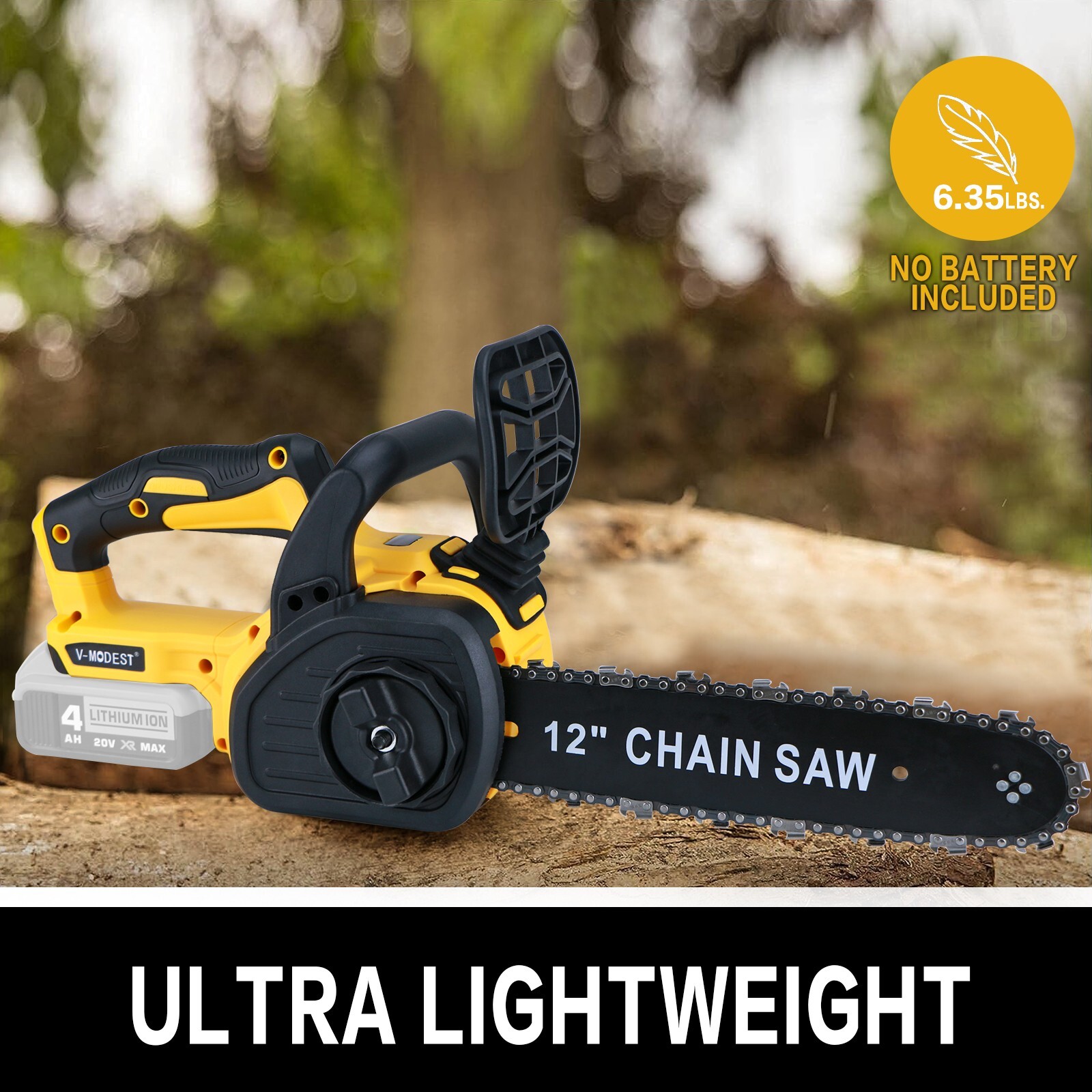 12 in Cordless Compact Chainsaw For DEWALT 20V MAX Battery Brushless w/2 chains