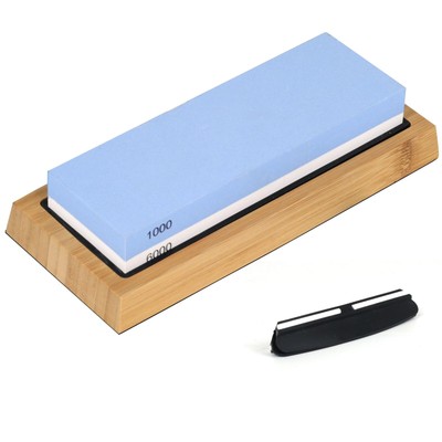 Whetstone Knife Sharpening Stone 2 Side Grit 1000/6000 Professional Sharpener...