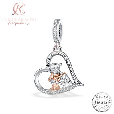 Step Mum Charm Genuine 925 Sterling Silver & Rose Gold - Birthday Gift