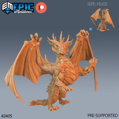 Gray Dragon, Dungeons and Dragons Miniature, D&D Fantasy Wargaming 28mm scale