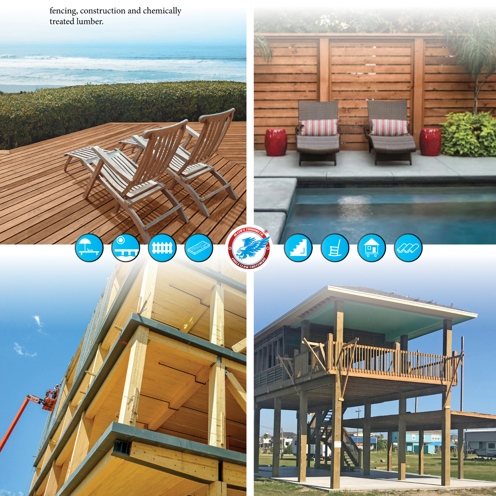 Eagle Claw Stainless Steel Wood Screws Star Drive Flat Head Various Sizes