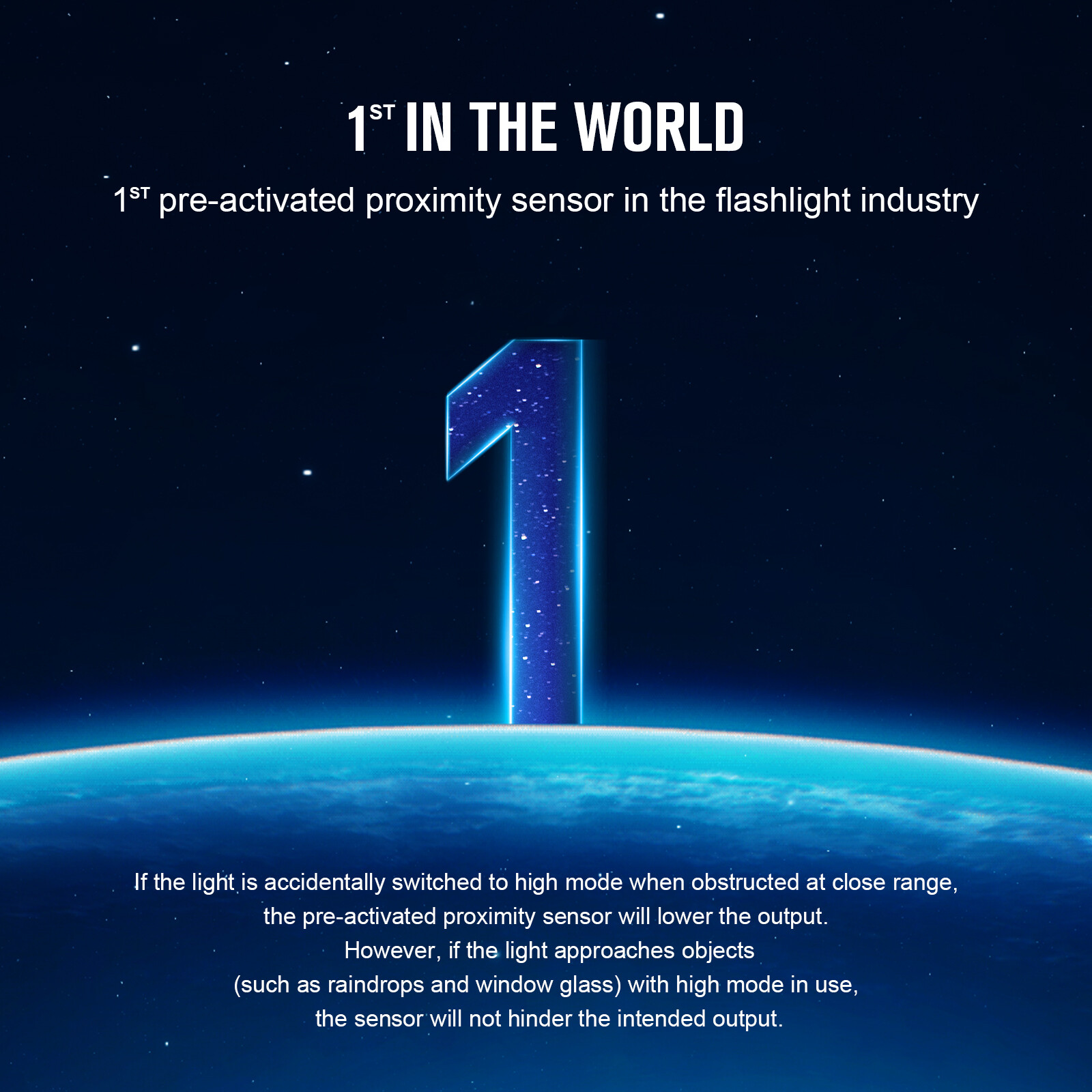 Olight Warrior Mini3 Tactical Flashlight pre-activated proximity sensor