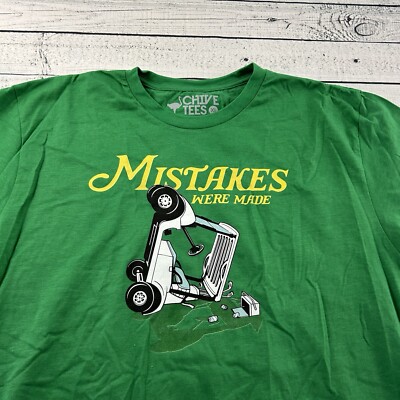 Chive Tees Mistakes Were Made Golf Cart Short Sleeve T Shirt Men's XL Green