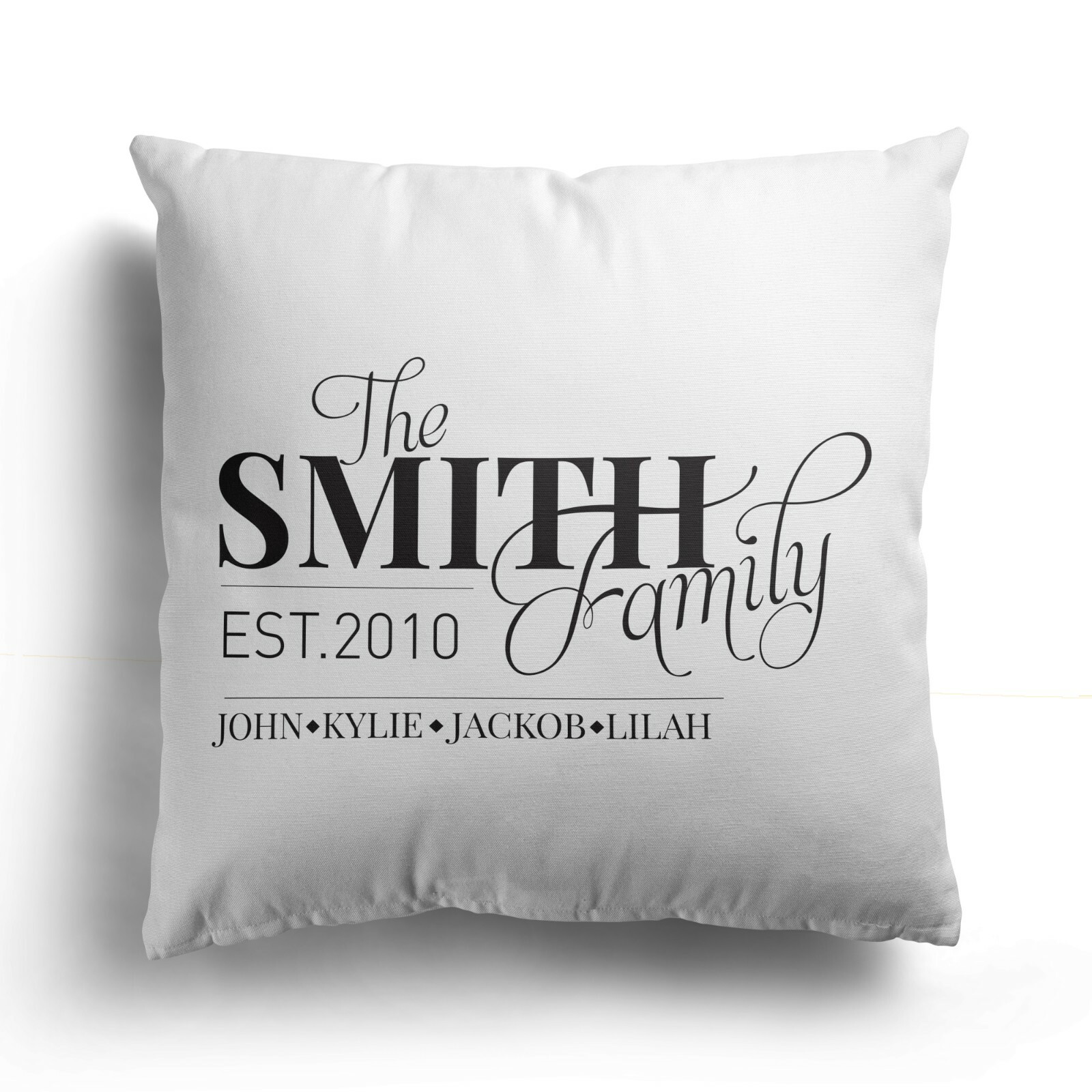 Personalised Cushion Cover Pillowcase Custom Gift Family Name