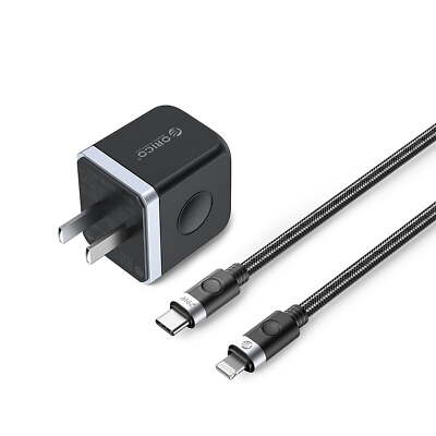 ORICO PD 30W USB C Charger Set USB C GaN Wall Charger for iPhone iPad Type-C Set