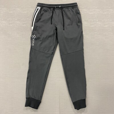 Virus IconX2 Joggers Mens Small Gray Tapered Pants Athletic Performance