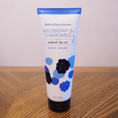 New BATH & BODY WORKS Wildberry & Chamomile w/NaturalTea Oil Body Cream 8 Oz