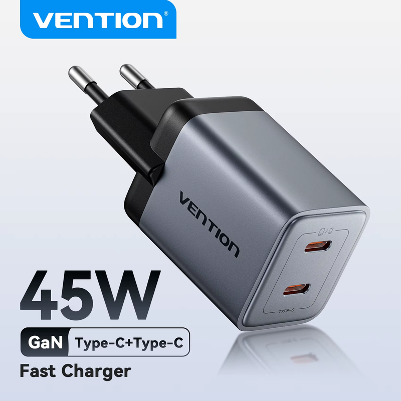 GaN 45W Charger USB Charger PD3.0 QC3.0 Quick Charger For iPhone 16 15 14 Pro Xi