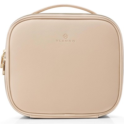 Vlando Travel Makeup Bag Large Capacity Cosmetic Bag for Women PU Leather Mak...