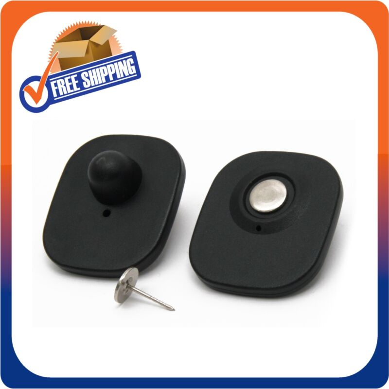 500 CHECKPOINT SECURITY COMPATIBLE RF 8.2MHZ MINI TAG BLACK W/PIN EAS ANTI-THEFT