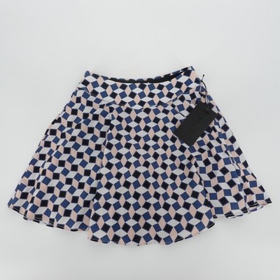 Bad Birdie Women Core Executive Skort Checkmate Geometric Golf Skirt Blue XS NEW