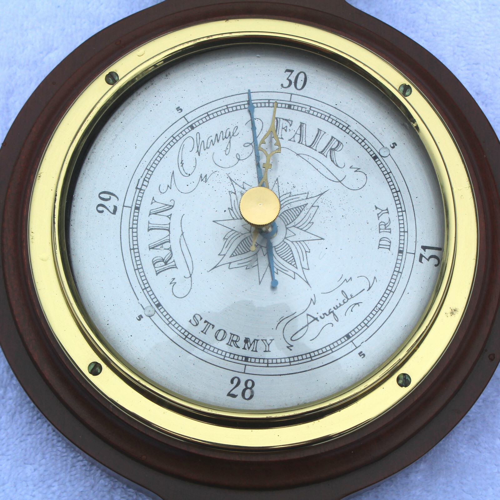 VIntage Wood AIRGUIDE Banjo Weather Instrument Thermometer/Barometer/Hygrometer